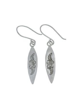 Vintage Sterling Silver 925 Floral Engraved Dangle Earrings